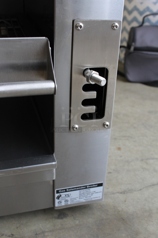 BRAND NEW SCRATCH AND DENT! 2022 Cooking Performance Group CPG 351S36SBN Stainless Steel Commercial Natural Gas Powered Salamander Broiler Cheese Melter. 36,000 BTU. - Image 3 of 5