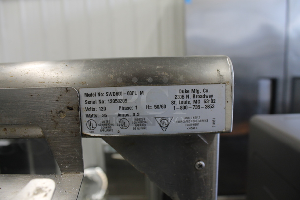 Duke SWD600-60FL M Stainless Steel Commercial Subway Sandwich Make Line Prep Table. 120 Volts, 1 Phase.  - Image 4 of 7