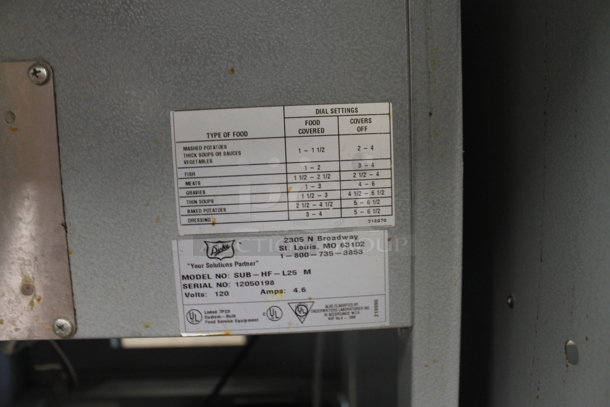 Duke SW600-25FL Stainless Steel Commercial Subway Sandwich Make Line Food Warmer Soup Station. 120 Volts, 1 Phase.  - Image 7 of 8