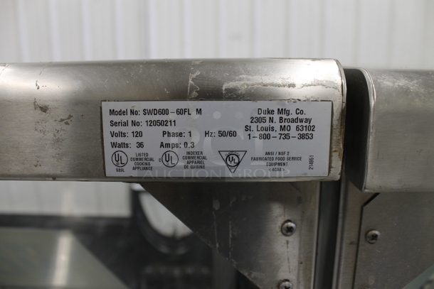 Duke SWD600-60FL M Stainless Steel Commercial Subway Sandwich Make Line Prep Table. 120 Volts, 1 Phase. - Image 4 of 7