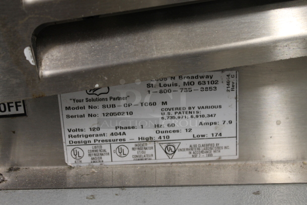 Duke SWD600-60FL M Stainless Steel Commercial Subway Sandwich Make Line Prep Table. 120 Volts, 1 Phase. - Image 7 of 7
