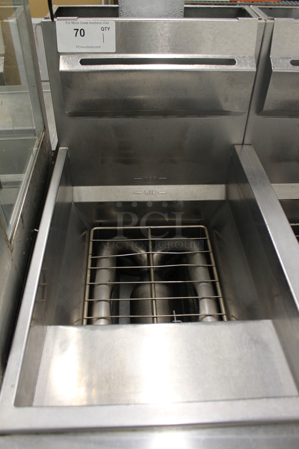 Vulcan 4TR45AF-2 Stainless Steel Commercial Propane Gas Powered 4 Bay Deep Fat Fryer w/ Filtration System on Commercial Casters. 280,000 BTU. - Image 2 of 12