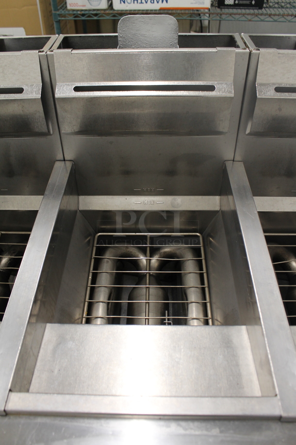 Vulcan 4TR45AF-2 Stainless Steel Commercial Propane Gas Powered 4 Bay Deep Fat Fryer w/ Filtration System on Commercial Casters. 280,000 BTU. - Image 3 of 12