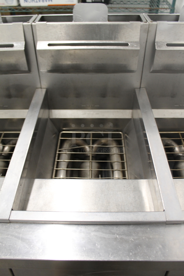 Vulcan 4TR45AF-2 Stainless Steel Commercial Propane Gas Powered 4 Bay Deep Fat Fryer w/ Filtration System on Commercial Casters. 280,000 BTU. - Image 4 of 12
