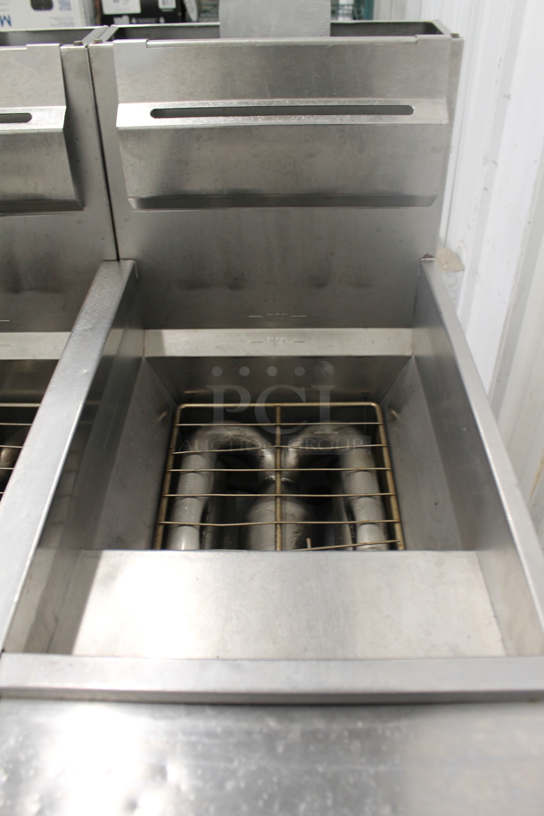 Vulcan 4TR45AF-2 Stainless Steel Commercial Propane Gas Powered 4 Bay Deep Fat Fryer w/ Filtration System on Commercial Casters. 280,000 BTU. - Image 5 of 12