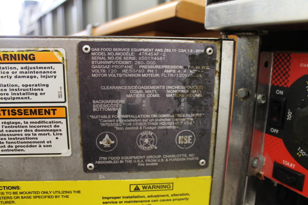 Vulcan 4TR45AF-2 Stainless Steel Commercial Propane Gas Powered 4 Bay Deep Fat Fryer w/ Filtration System on Commercial Casters. 280,000 BTU. - Image 7 of 12