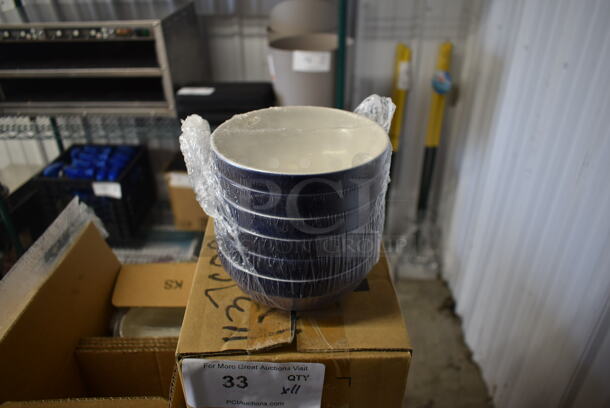 11 Boxes of 12 BRAND NEW! Performance Carnival Sapphire White and Blue Poly Bowls. 11 Times Your Bid! - Image 1 of 5