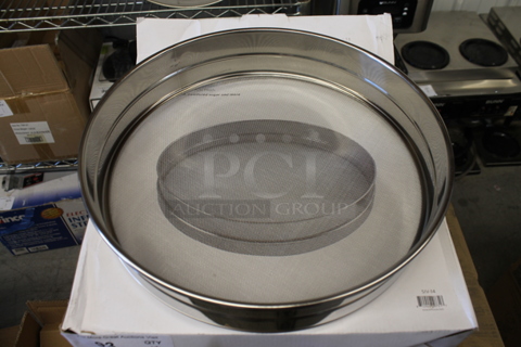 3 BRAND NEW IN BOX! Winco Stainless Steel Round 14" Sieve. 3 Times Your Bid!