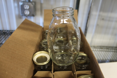 Box of 12 BRAND NEW! Glass Jars.