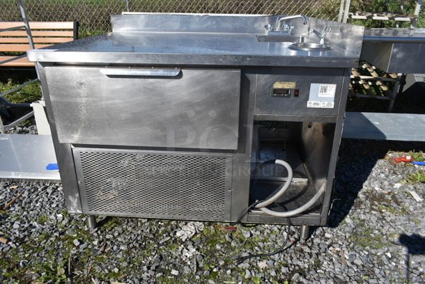 Stainless Steel Commercial Counter w/ Sink Basin, Faucet, Handles and Freezer Drawer. - Image 3 of 8