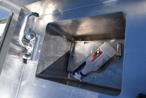 Stainless Steel Commercial Counter w/ Sink Basin, Faucet, Handles and Freezer Drawer. - Image 5 of 8