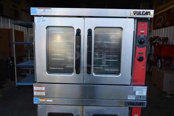 2 LIKE NEW! Vulcan VC5GD-21D1Z Stainless Steel Commercial Natural Gas Powered Full Size Convection Oven w/ View Through Doors, Metal Oven Racks and Thermostatic Controls. 2 Times Your Bid! - Image 3 of 12
