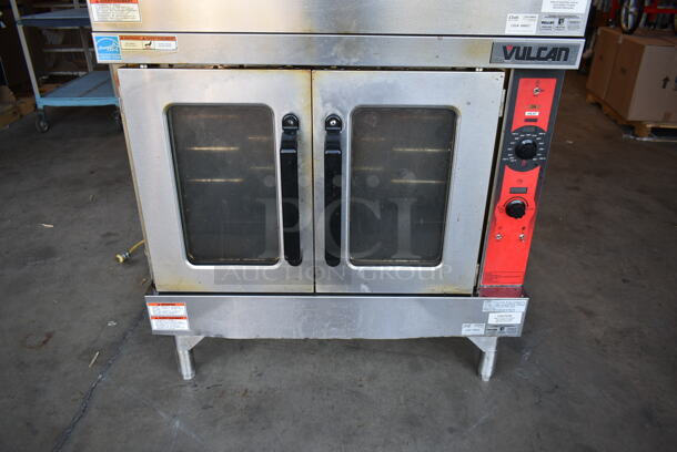 2 LIKE NEW! Vulcan VC5GD-21D1Z Stainless Steel Commercial Natural Gas Powered Full Size Convection Oven w/ View Through Doors, Metal Oven Racks and Thermostatic Controls. 2 Times Your Bid! - Image 4 of 12