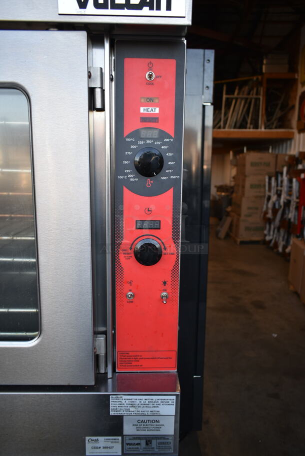 2 LIKE NEW! Vulcan VC5GD-21D1Z Stainless Steel Commercial Natural Gas Powered Full Size Convection Oven w/ View Through Doors, Metal Oven Racks and Thermostatic Controls. 2 Times Your Bid! - Image 5 of 12