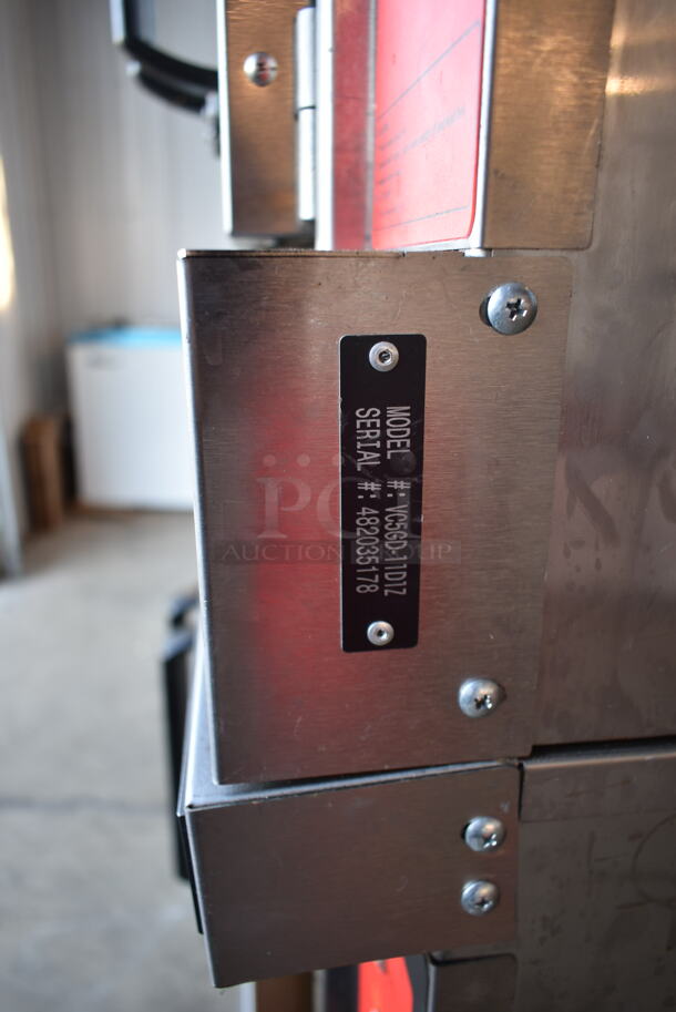 2 LIKE NEW! Vulcan VC5GD-21D1Z Stainless Steel Commercial Natural Gas Powered Full Size Convection Oven w/ View Through Doors, Metal Oven Racks and Thermostatic Controls. 2 Times Your Bid! - Image 9 of 12