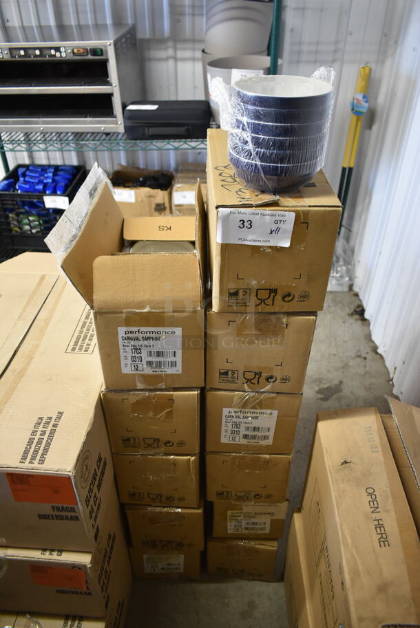 11 Boxes of 12 BRAND NEW! Performance Carnival Sapphire White and Blue Poly Bowls. 11 Times Your Bid! - Image 2 of 5