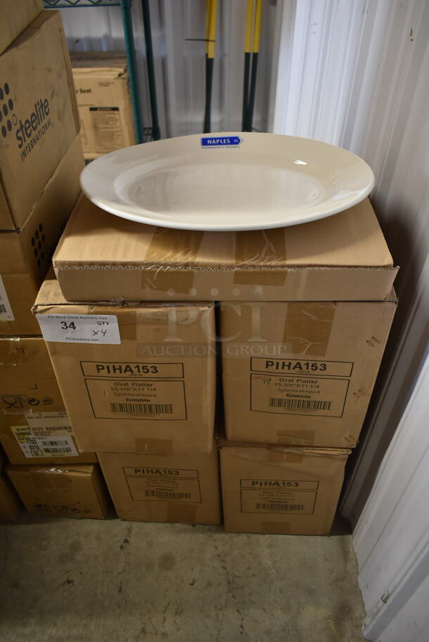 4 Boxes of 6 BRAND NEW! Tuxton PIHA153 White Ceramic 15.5"x11" Oval Platter. 4 Times Your Bid! - Image 2 of 5