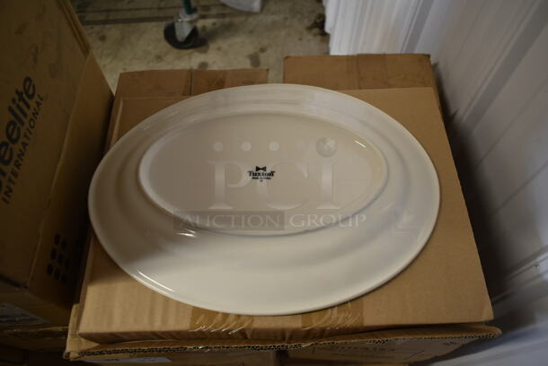 4 Boxes of 6 BRAND NEW! Tuxton PIHA153 White Ceramic 15.5"x11" Oval Platter. 4 Times Your Bid! - Image 3 of 5