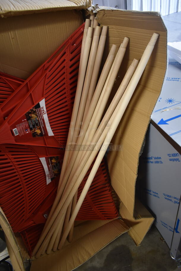 Box of 12 BRAND NEW! Bond 24" Red Poly Fan Rakes. - Image 2 of 5
