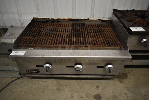 Patriot FMECTC-36/NG Stainless Steel Commercial Countertop Natural Gas Powered Charbroiler Grill. 90,000 BTU.