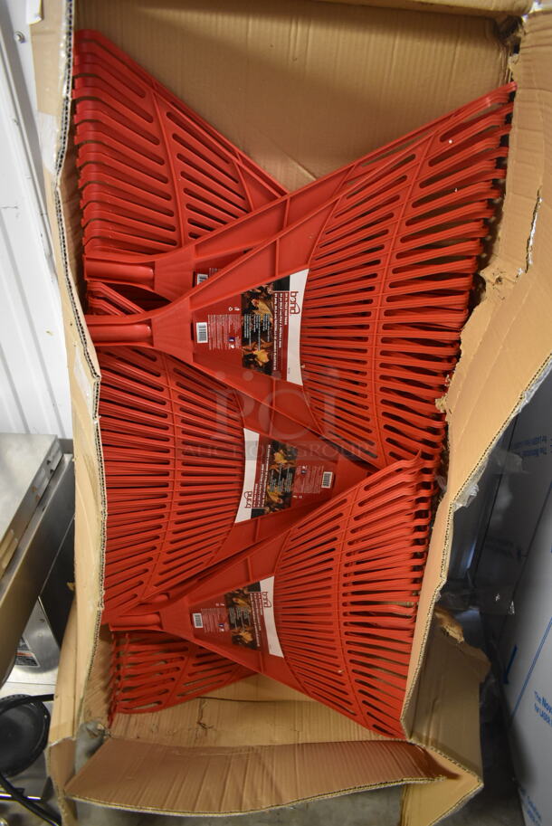 Box of 12 BRAND NEW! Bond 24" Red Poly Fan Rakes. - Image 3 of 5