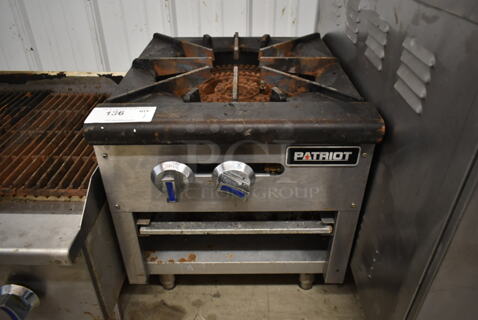 Patriot FMCTSP-1/NG Stainless Steel Commercial Countertop Natural Gas Powered Single Burner Stock Pot Range. 80,000 BTU.