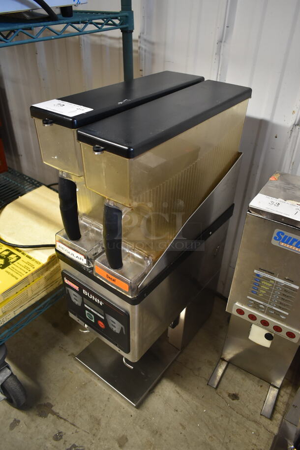 2010 Bunn MHG Stainless Steel Commercial Countertop 2 Hopper Coffee Bean Grinder. 120 Volts, 1 Phase. Tested and Working! - Image 2 of 7