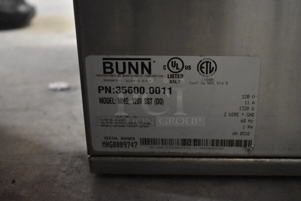 2010 Bunn MHG Stainless Steel Commercial Countertop 2 Hopper Coffee Bean Grinder. 120 Volts, 1 Phase. Tested and Working! - Image 7 of 7