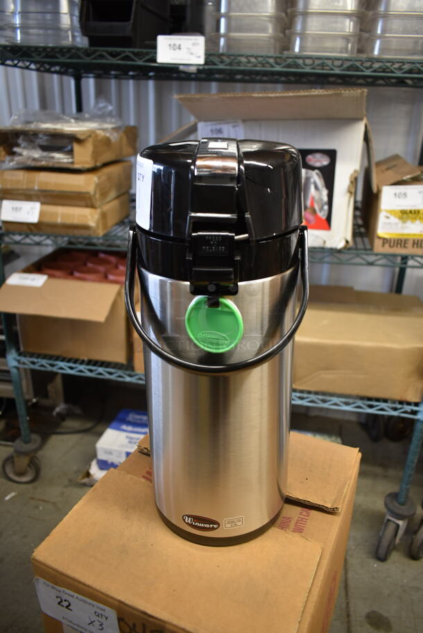 BRAND NEW SCRATCH AND DENT! Winware AP-822 Stainless Steel Commercial Air Pot. - Image 4 of 5