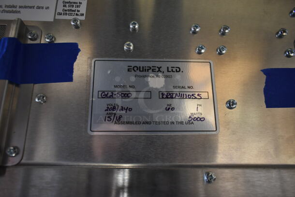 BRAND NEW SCRATCH AND DENT! Equipex G12-5000 Stainless Steel Commercial Countertop Electric Powered 2 Burner Induction Range. Stock Picture Used as Gallery. 208/240 Volts, 1 Phase. - Image 8 of 8