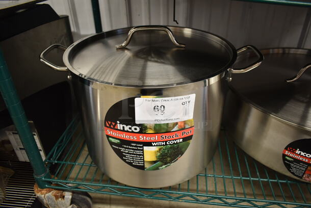 BRAND NEW! Winco Stainless Steel Stock Pot w/ Lid. - Image 1 of 5
