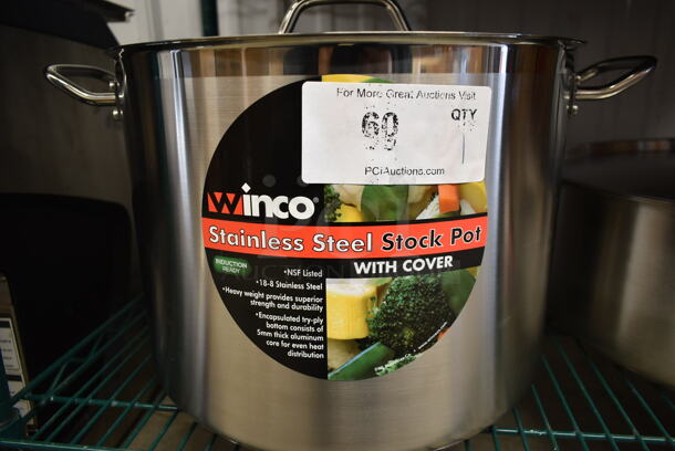 BRAND NEW! Winco Stainless Steel Stock Pot w/ Lid. - Image 3 of 5