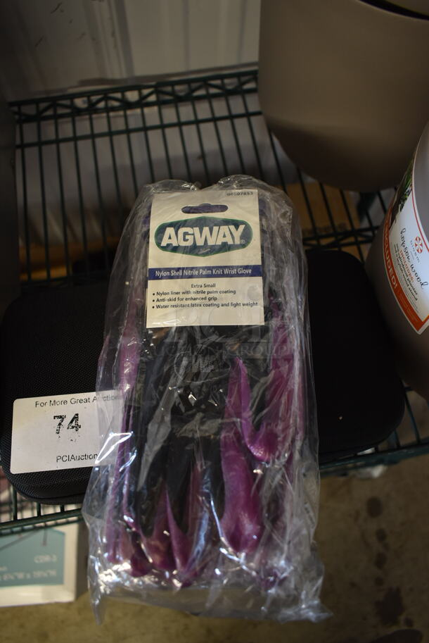 12 BRAND NEW! Nylon Shell Nitrile Palm Knit Wrist Extra Small Gloves. 12 Times Your Bid! - Image 3 of 5