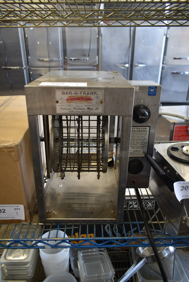 Bar-b-frank 200 Stainless Steel Commercial Countertop Electric Powered Hot Dog Cooker. 120 Volts, 1 Phase. Tested and Working! - Image 1 of 5