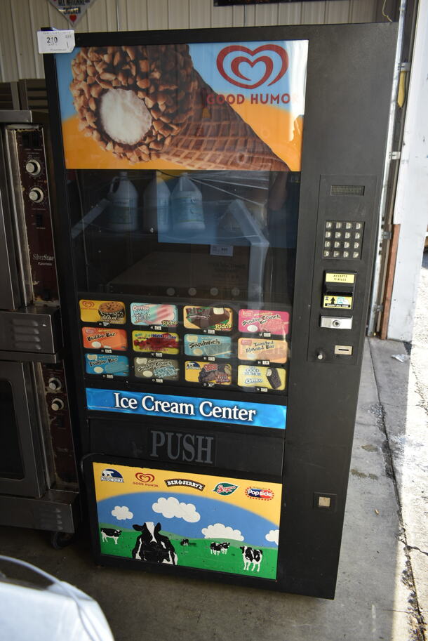 Metal Commercial Ice Cream Vending Machine w/ Cash Acceptor. Tested and Powers On But Does Not Get Cold - Image 1 of 6
