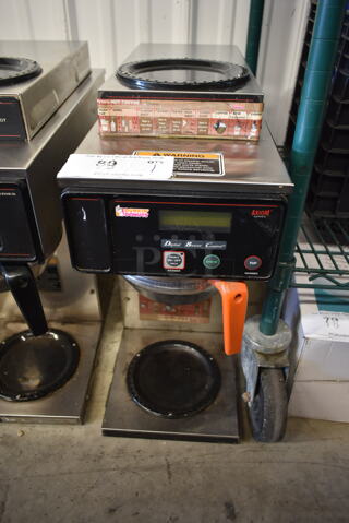 2013 Bunn AXIOM-35-2 Stainless Steel Commercial Countertop 2 Burner Coffee Machine w/ Metal Brew Basket. 120/208-240 Volts, 1 Phase.