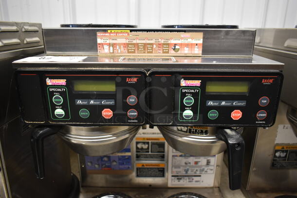 2014 Bunn AXIOM 2/2 TWIN Stainless Steel Commercial Countertop 4 Burner Coffee Machine w/ 2 Metal Brew Basket. 120/208-240 Volts, 1 Phase. - Image 3 of 6