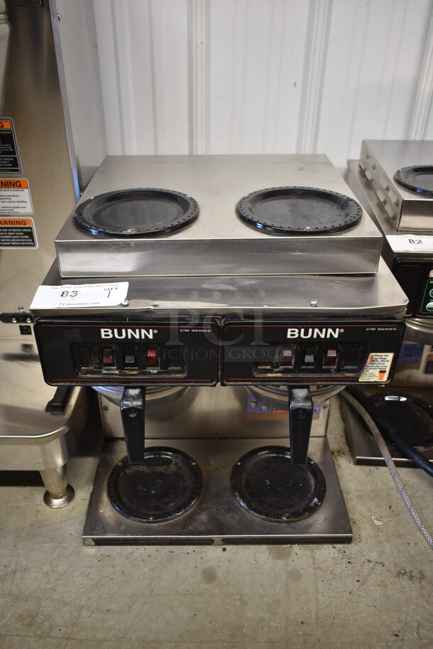 Bunn AXIOM 2/2 TWIN Stainless Steel Commercial Countertop 4 Burner Coffee Machine w/ 2 Metal Brew Basket. 120/208-240 Volts, 1 Phase. - Image 1 of 7