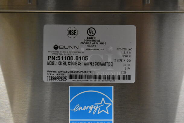 2020 Bunn ICB SH ENERGY STAR Stainless Steel Commercial Countertop Iced Tea Machine. 120/208 Volts, 1 Phase. - Image 7 of 8