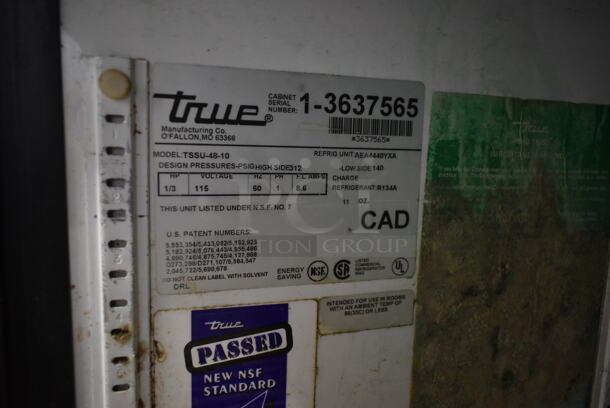 True TSSU-48-10 Stainless Steel Commercial Sandwich Salad Prep Table Bain Marie Mega Top. 115 Volts, 1 Phase. Tested and Powers On But Does Not Get Cold - Image 5 of 8