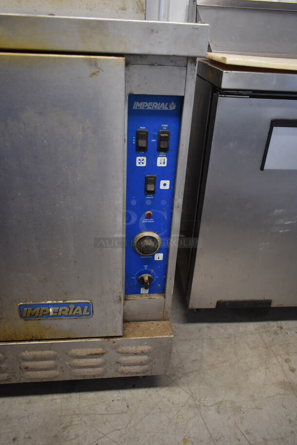 Imperial Stainless Steel Commercial Gas Powered Full Size Convection Oven w/ View Through Door, Solid Door and Metal Racks on Commercial Casters. - Image 5 of 7
