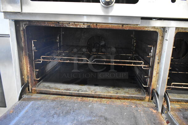 Southbend X460AA-2TL Stainless Steel Commercial Natural Gas Powered 6 Burner Range w/ Flat Top Griddle, 2 Convection Ovens, Over Shelf and Back Splash. - Image 8 of 12