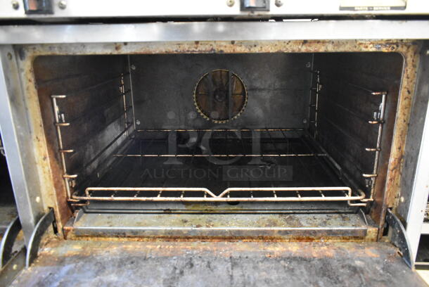 Southbend X460AA-2TL Stainless Steel Commercial Natural Gas Powered 6 Burner Range w/ Flat Top Griddle, 2 Convection Ovens, Over Shelf and Back Splash. - Image 9 of 12