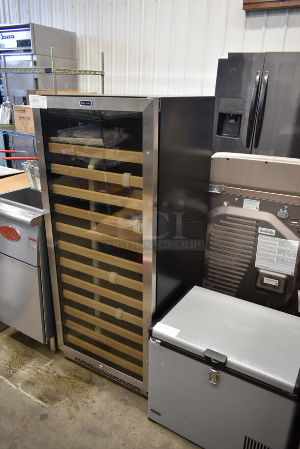 BRAND NEW SCRATCH AND DENT! Whynter BWR-1002SD 100 Bottle Built-in Stainless Steel Compressor Wine Refrigerator Merchandiser with Display Rack and LED display. 115 Volts, 1 Phase. Tested and Working! - Image 2 of 6