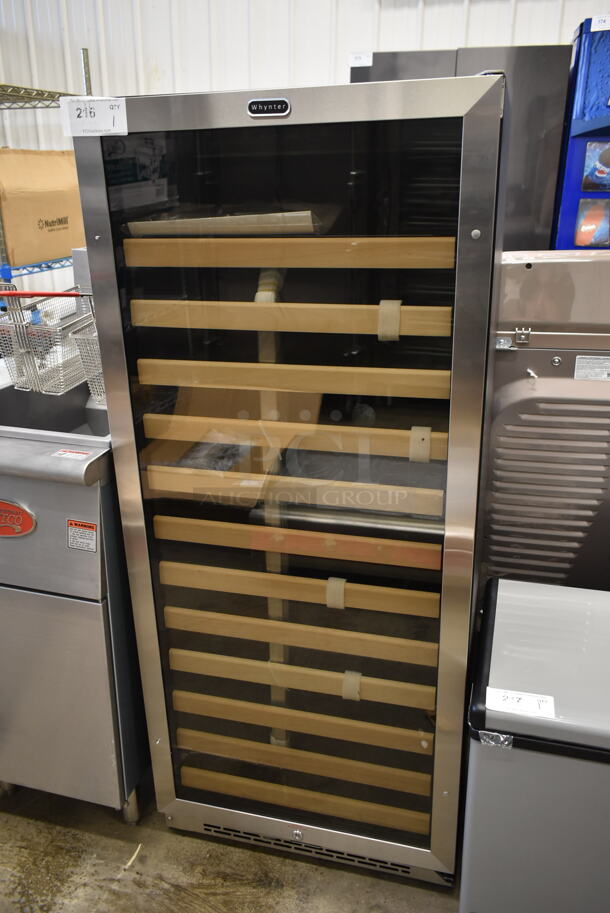 BRAND NEW SCRATCH AND DENT! Whynter BWR-1002SD 100 Bottle Built-in Stainless Steel Compressor Wine Refrigerator Merchandiser with Display Rack and LED display. 115 Volts, 1 Phase. Tested and Working! - Image 3 of 6