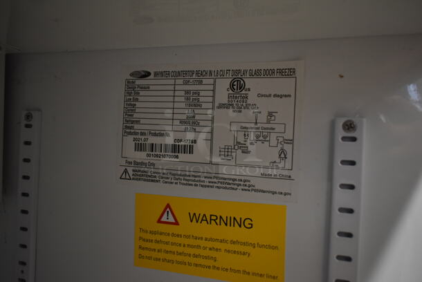 BRAND NEW SCRATCH AND DENT! Whynter CDF-177SB Stainless Steel Single Door Mini Cooler Merchandiser. 110-120 Volts, 1 Phase. Tested and Working! - Image 5 of 6