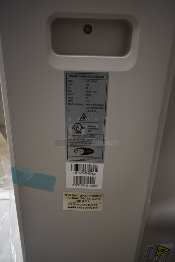 BRAND NEW SCRATCH AND DENT! Whynter ARC-148MHP Metal Portable 13,500 BTU Air Conditioner. 115 Volts, 1 Phase. Tested And Working! - Image 5 of 6