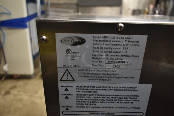 BRAND NEW SCRATCH AND DENT! Whynter MIM-14231SS Stainless Steel Commercial 14" Undercounter Automatic Marine Ice Maker 23lb. 115 Volts, 1 Phase. Tested and Working! - Image 6 of 6