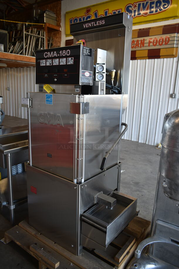 BRAND NEW! CMA 180-LV Stainless Steel Commercial Ventless Straight Pass Through Dishwasher. 208-240 Volts, 3 Phase. Stock Picture Used as Gallery. - Image 2 of 12