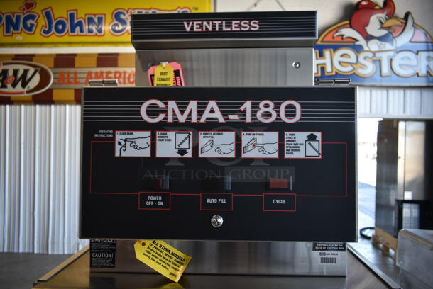 BRAND NEW! CMA 180-LV Stainless Steel Commercial Ventless Straight Pass Through Dishwasher. 208-240 Volts, 3 Phase. Stock Picture Used as Gallery. - Image 4 of 12